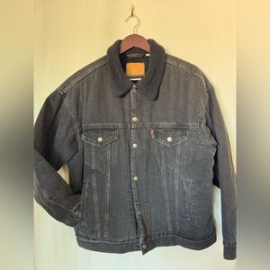 Levi's Men's Charcoal Sherpa-Lined Jacket